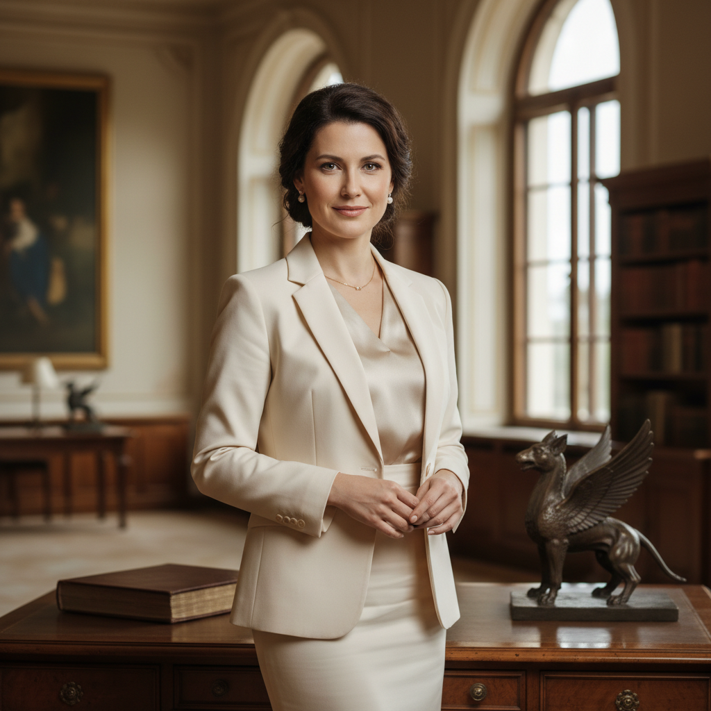 Professional woman with elegant appearance in formal setting