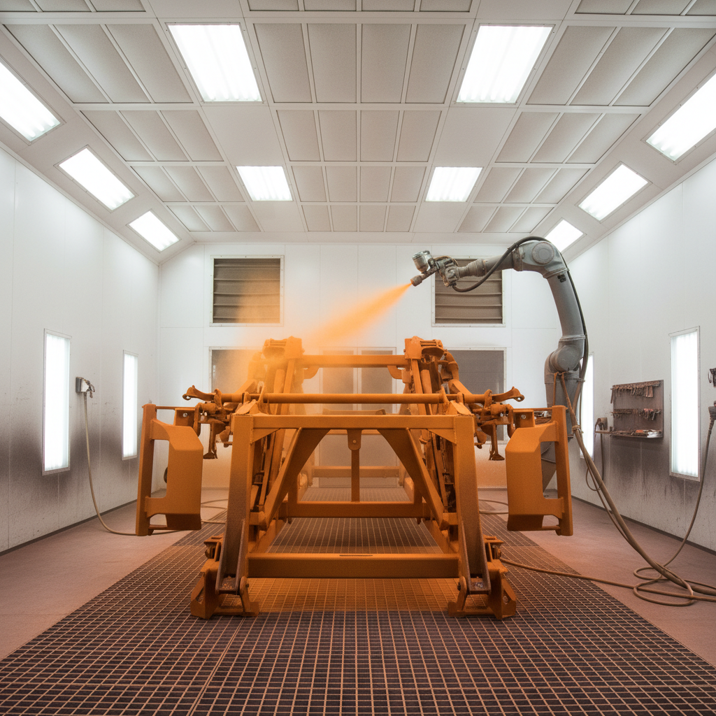 Large truck paint booth for commercial fleet vehicle refinishing and industrial finishing applications