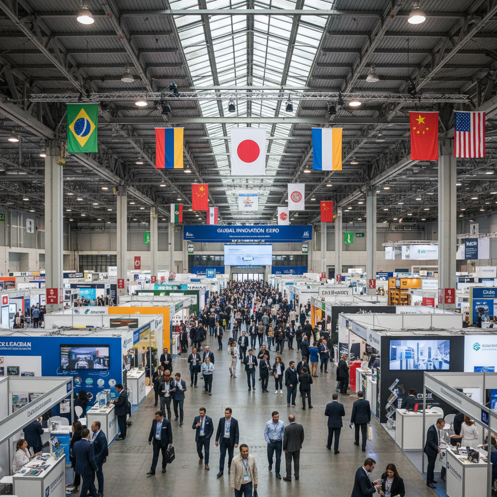 Canton Fair trade exhibition hall with international buyers