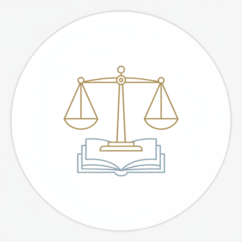 Open law book with scales of justice