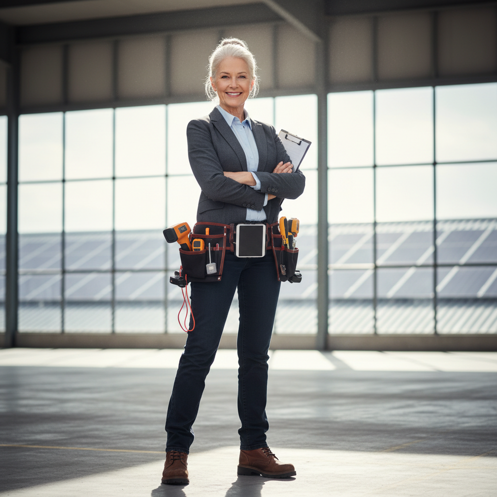Marcus Webb, Senior Energy Auditor, in business casual attire with confident posture
