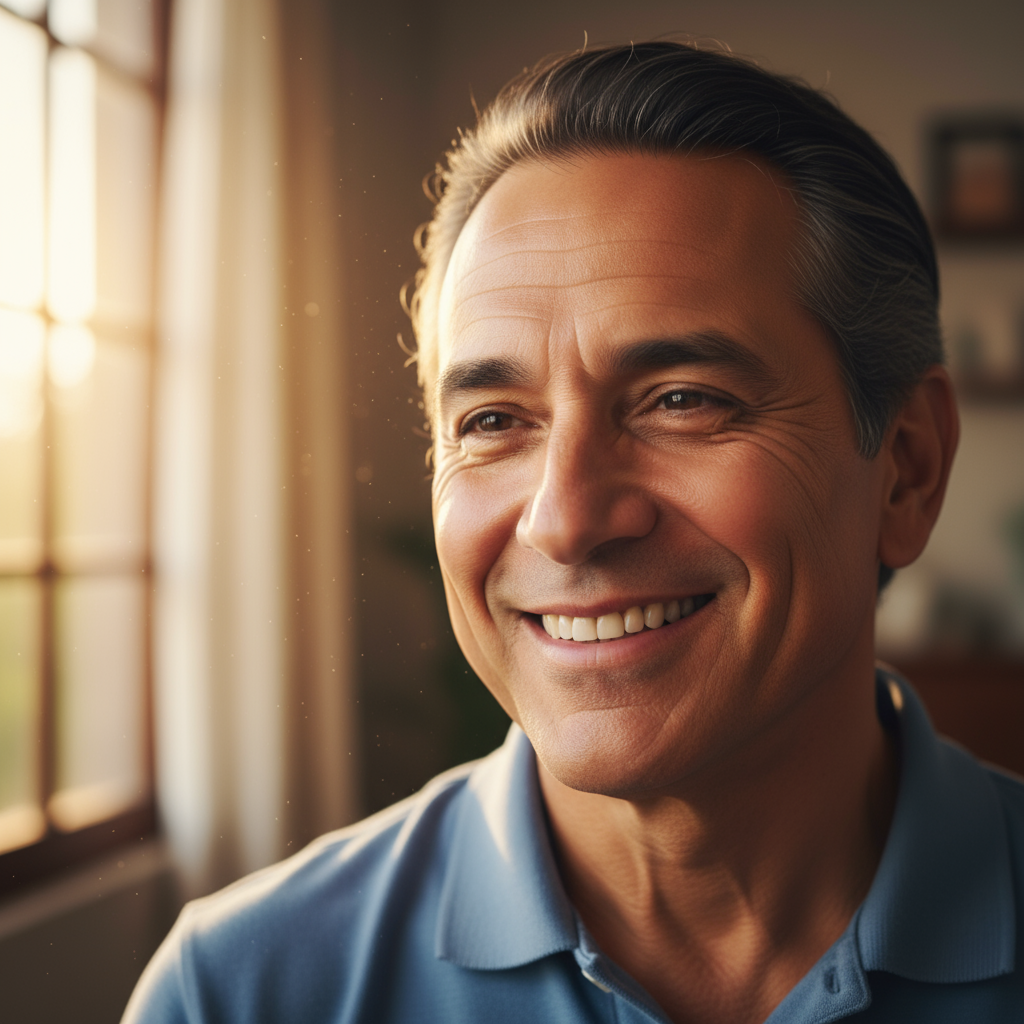 Satisfied patient after eye treatment