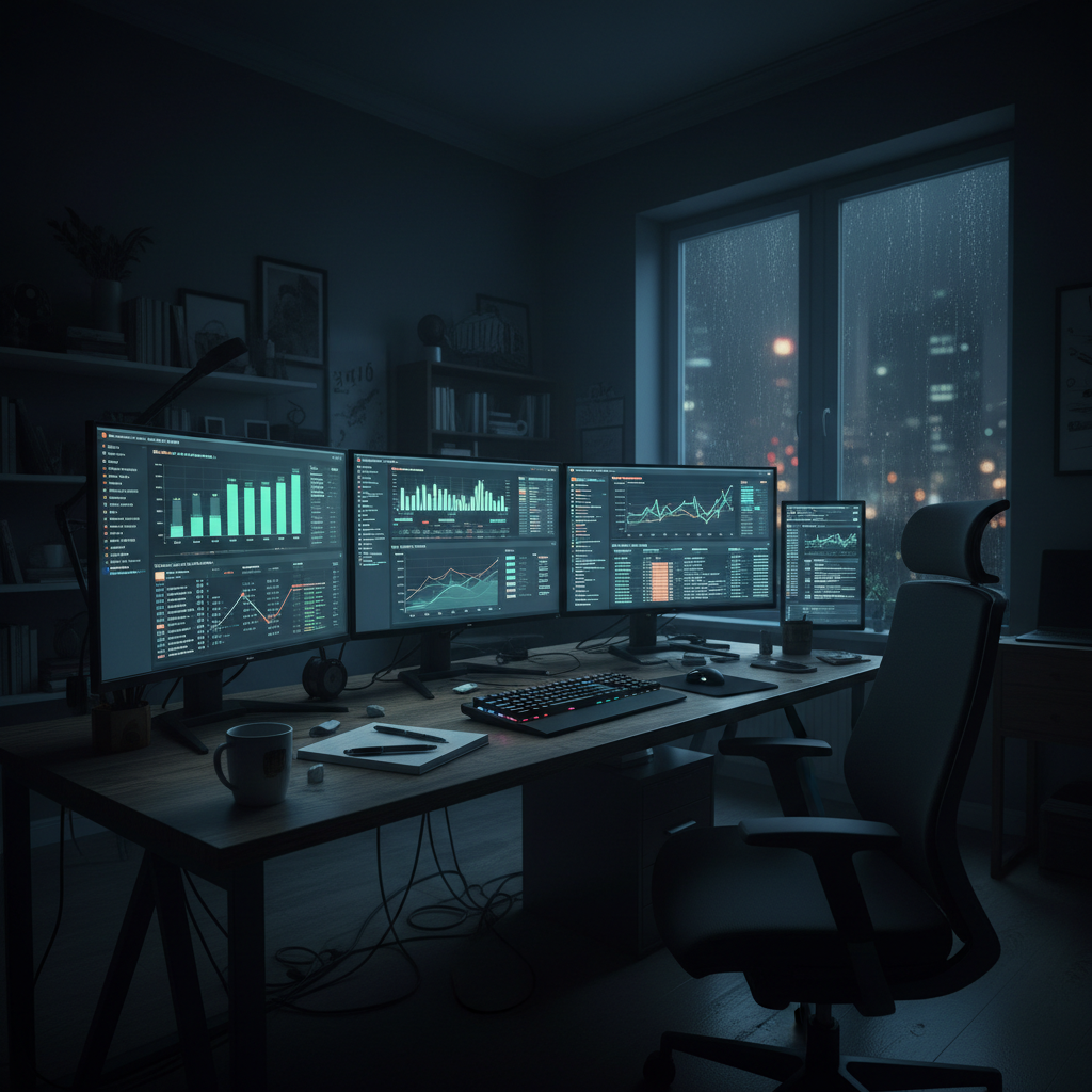 SEO research and content brief creation on dark background