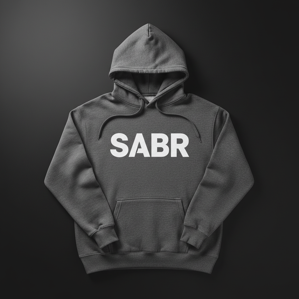 Charcoal grey premium pullover hoodie in clean minimalist studio bright lighting