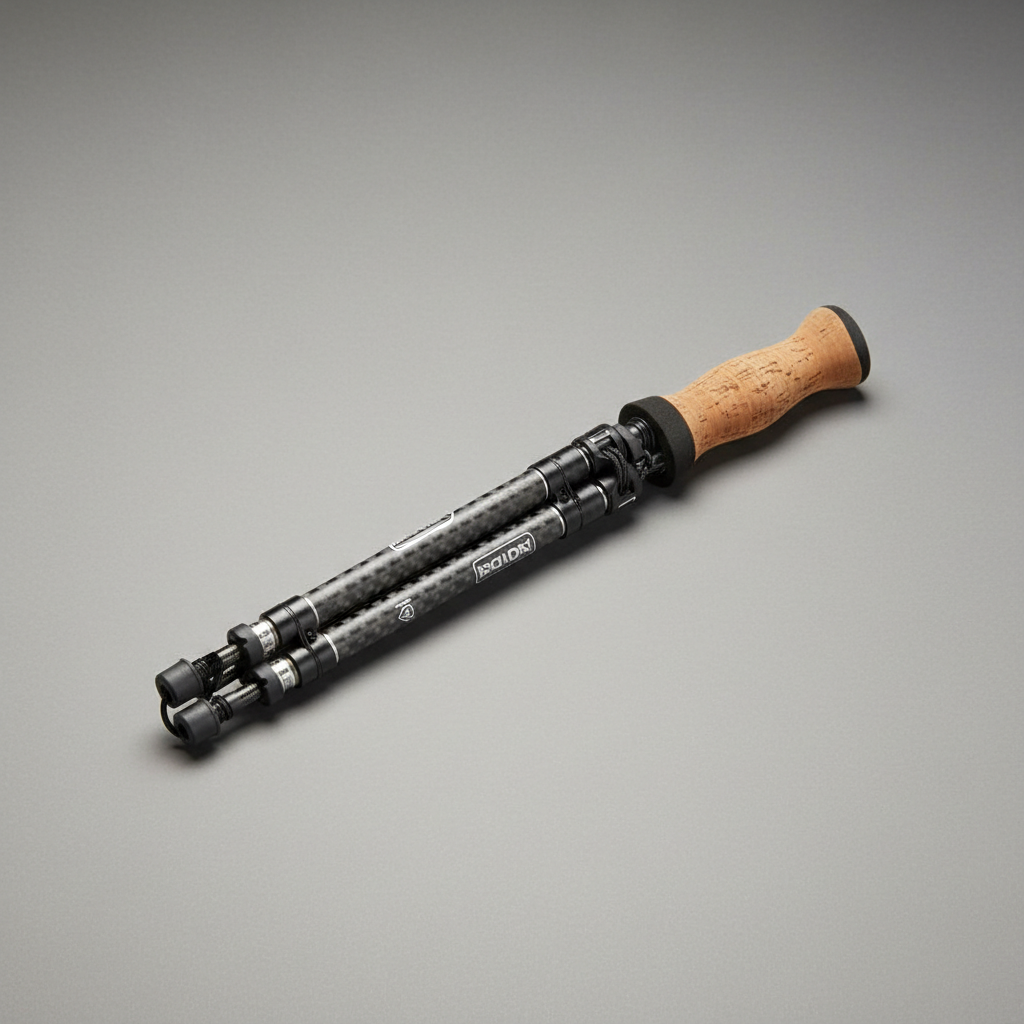 Carbon fibre kayak paddle on bright white airy studio background