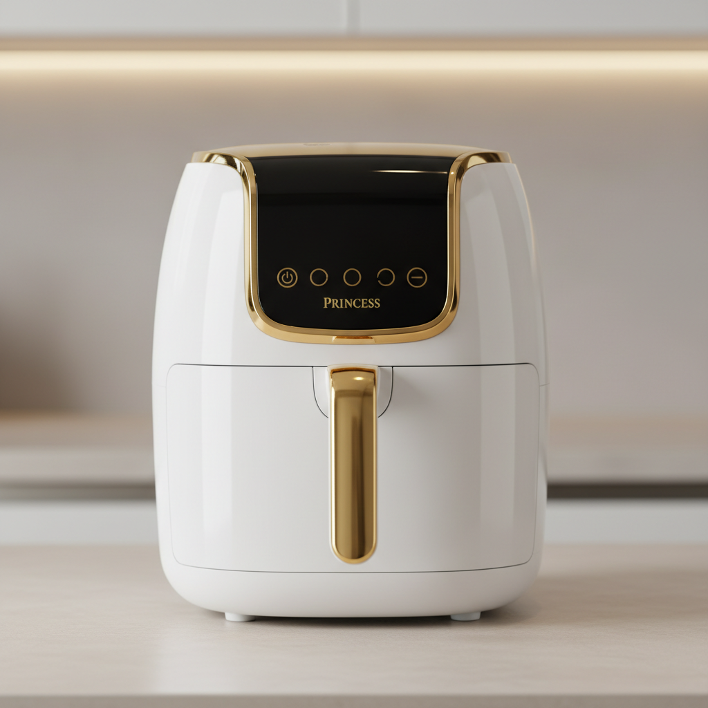 Princess Aerofryer XL wit met gouden accenten
