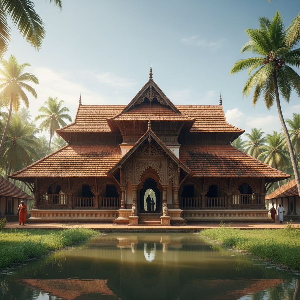 Diveagar resort with coconut grove surroundings and traditional Konkan style architecture