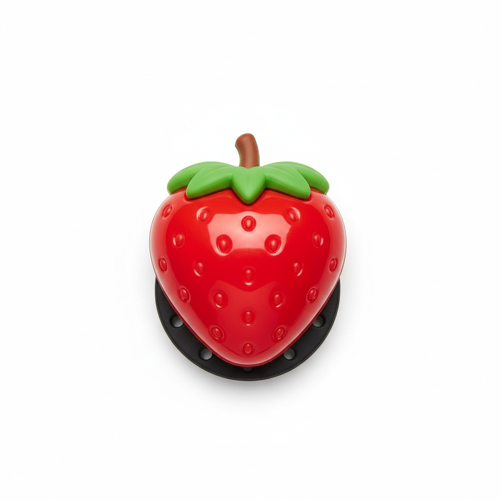 Strawberry Crochet Keychain - Keychains by CherryKnot