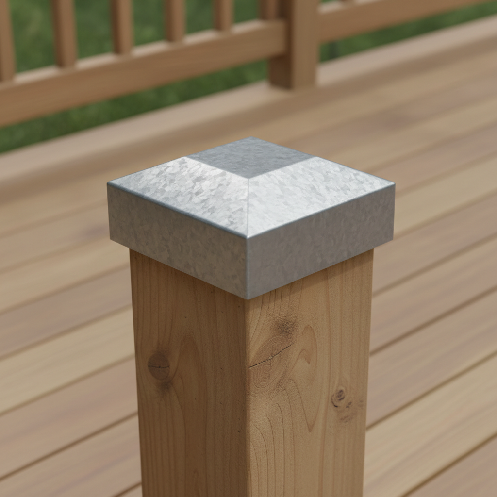 ZMAX galvanized 4x4 post cap for deck railing