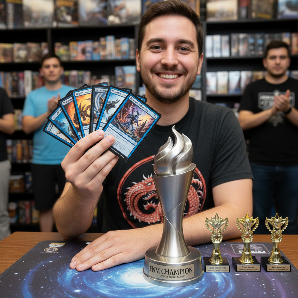 Competitor receiving trophy at the Tribal Championship Series podium ceremony