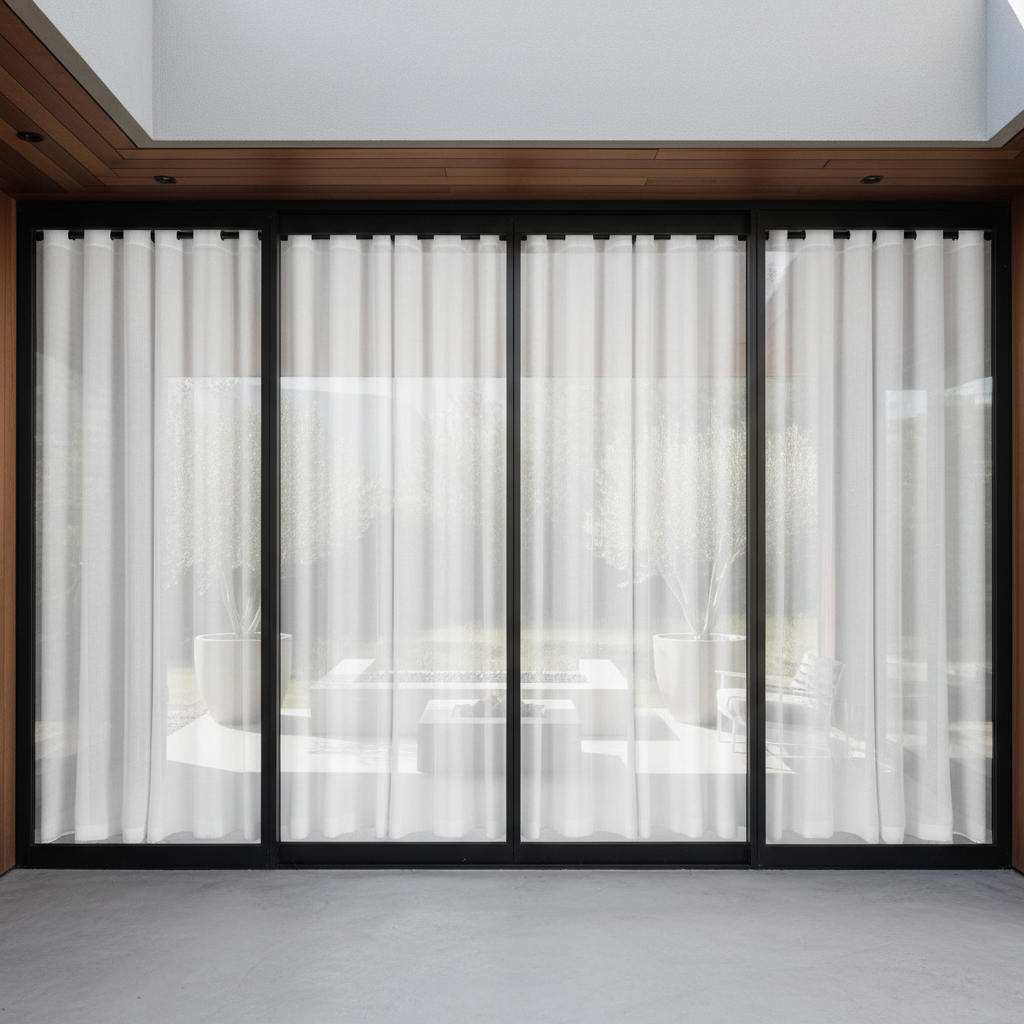 Patio doors with vertical blinds for large opening coverage