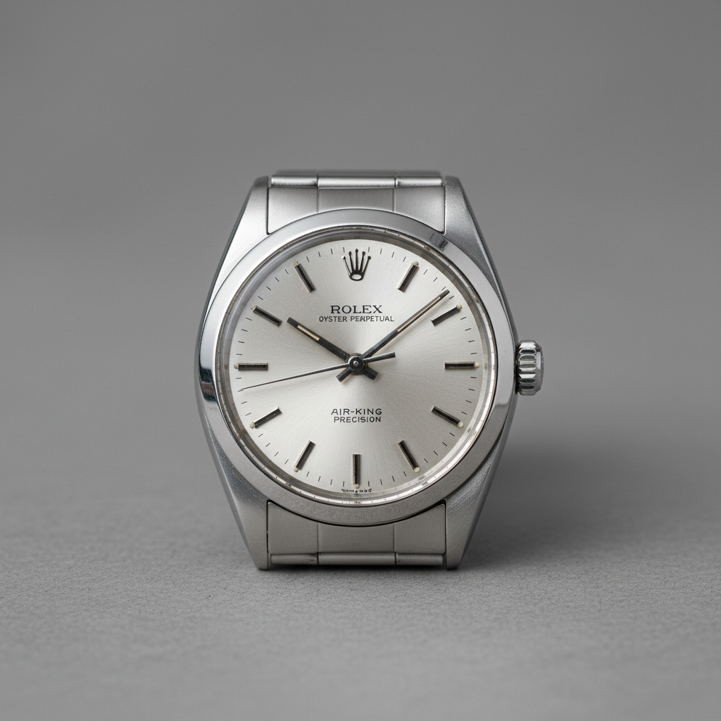 Rolex Air-King 5500 from 1968 with original silver dial and smooth bezel
