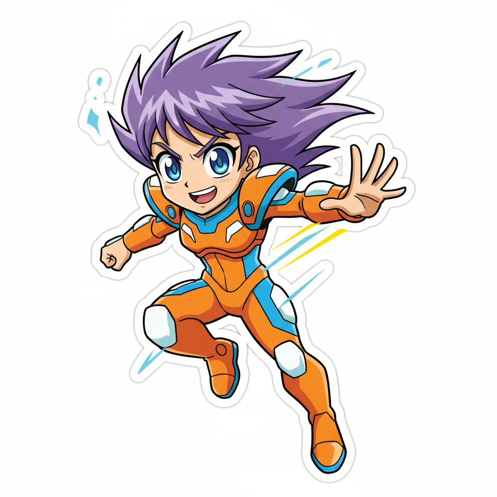 Anime style portrait with vibrant colors and large eyes