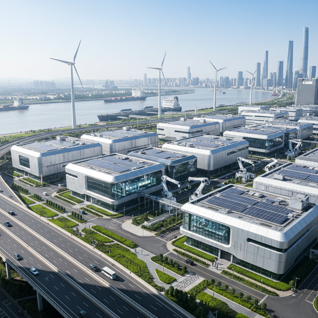 Shanghai Yangtze River Delta high-tech manufacturing district with modern industrial facilities