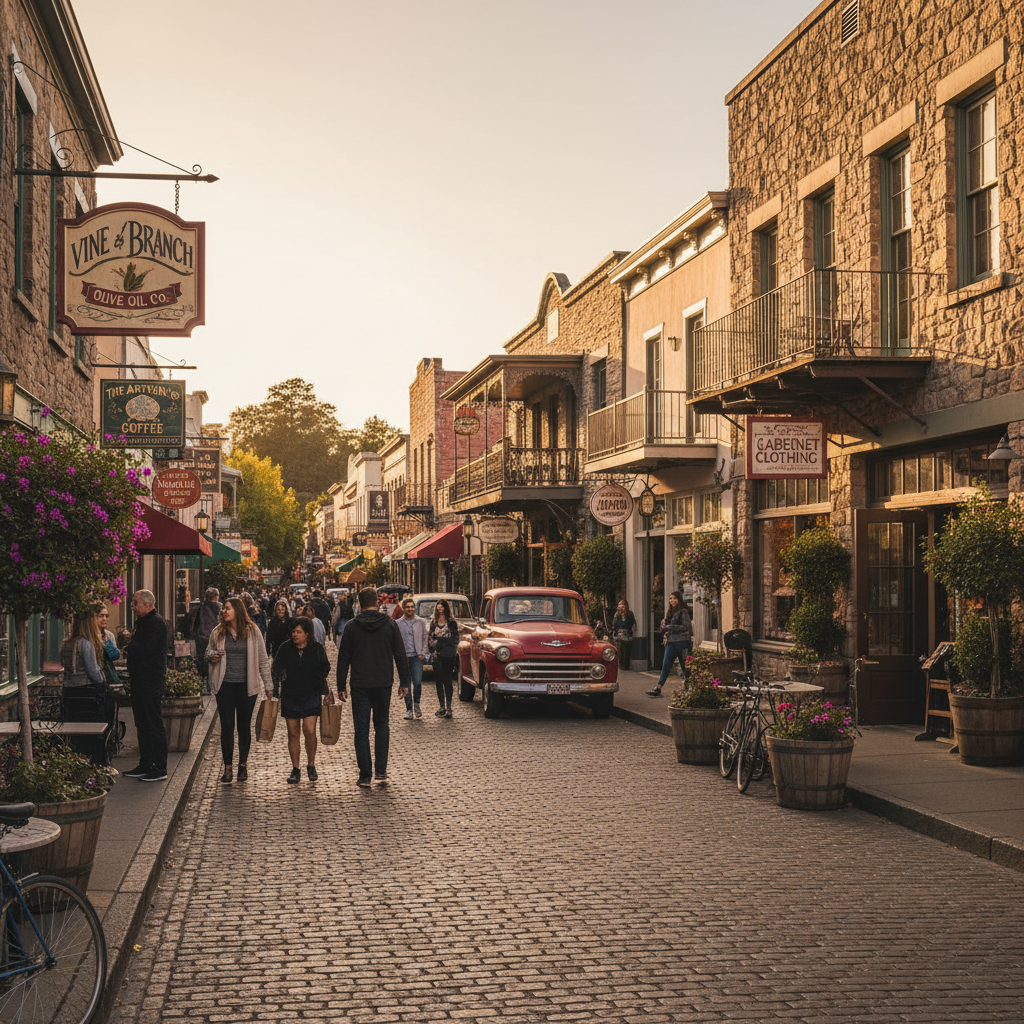 Boutique shopping in historic St. Helena.