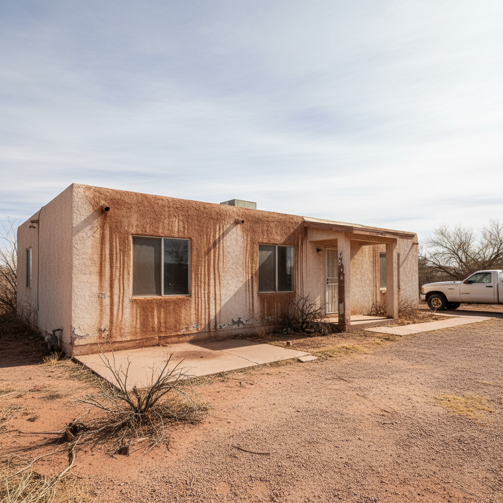 Clean bright home exterior after professional soft washing in Tucson Arizona