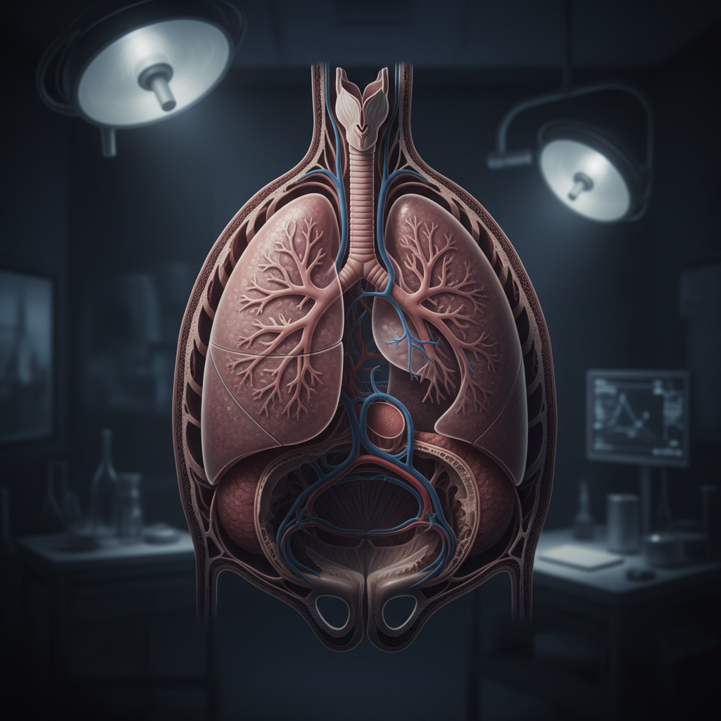 Model i anatomisë tiroide mbi sfond mjekësor të errët, mjedis laboratorik klinik, ndriçim atmosferik i zbehtë, hije të thella