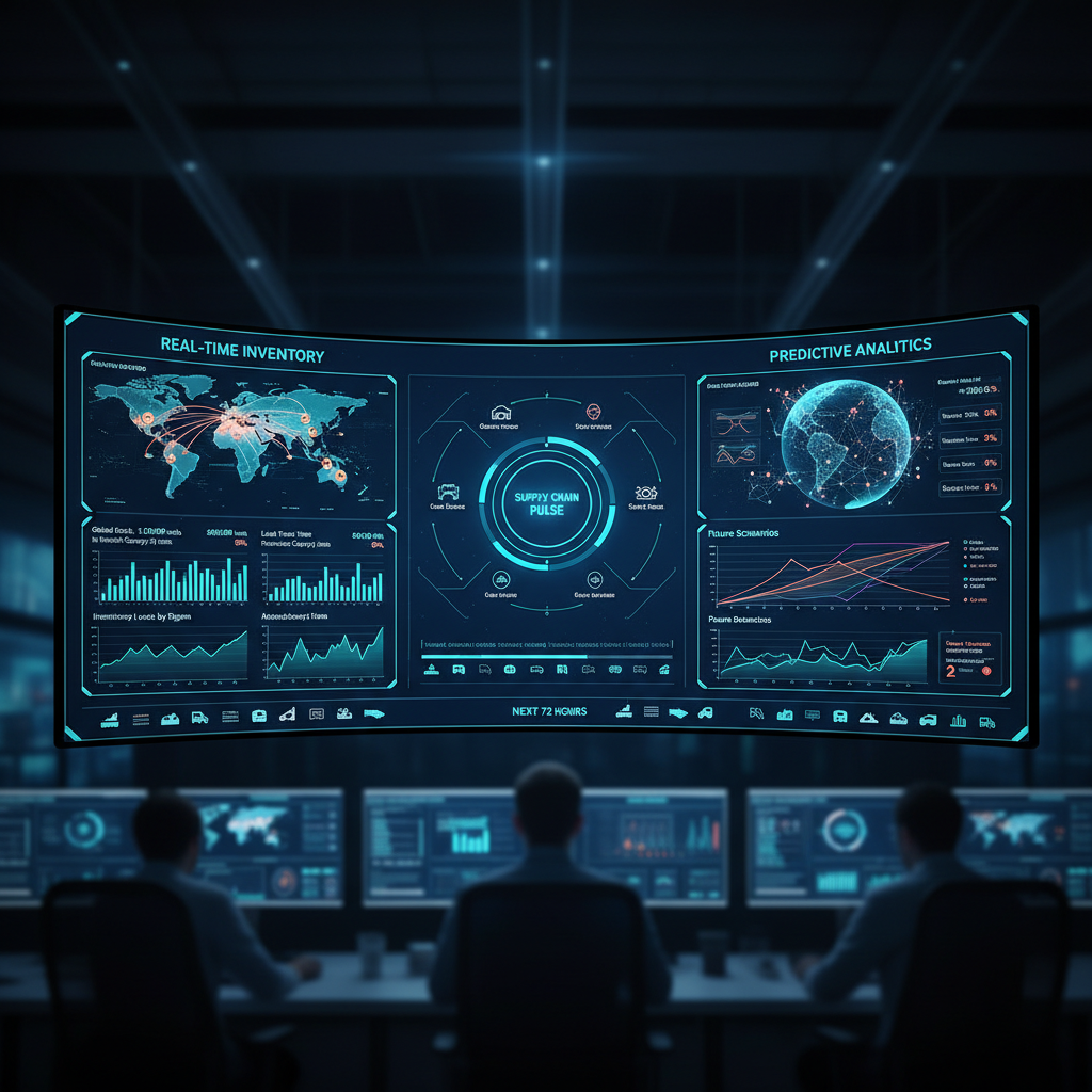 Supply chain dashboard with real-time inventory tracking and predictive analytics