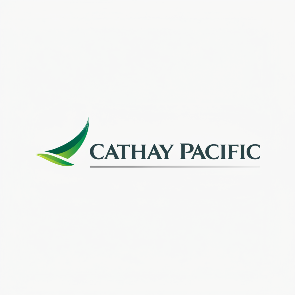 Cathay Pacific aircraft with green and white brushwing logo on tail