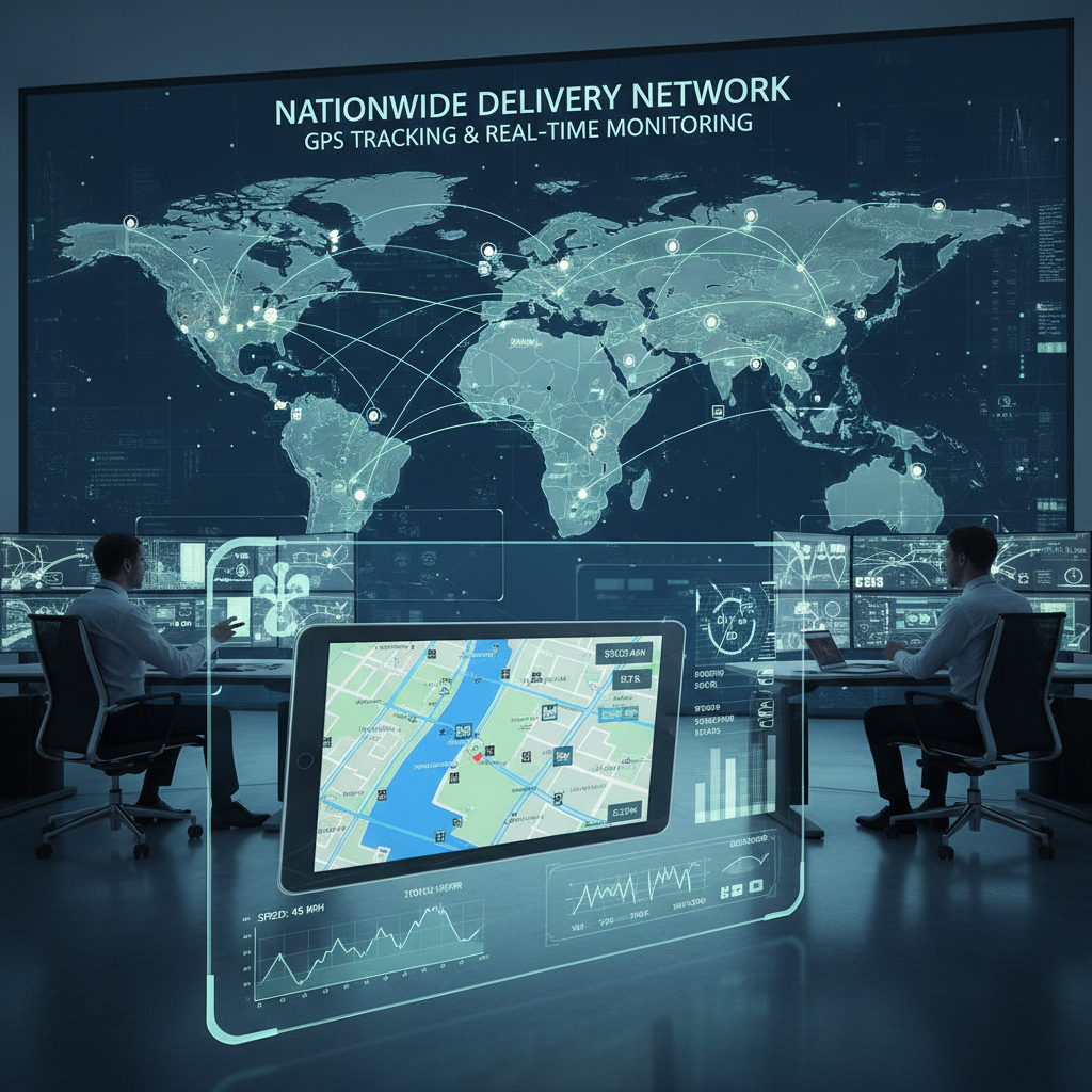 Nationwide delivery network with GPS tracking and real-time monitoring systems