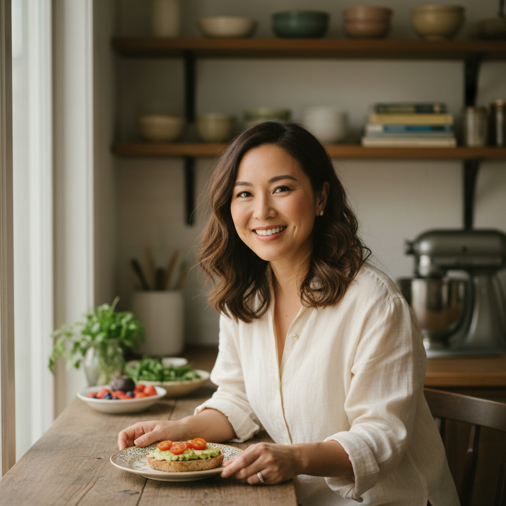 Marco Reyes, Filipino food blogger smiling, casual setting