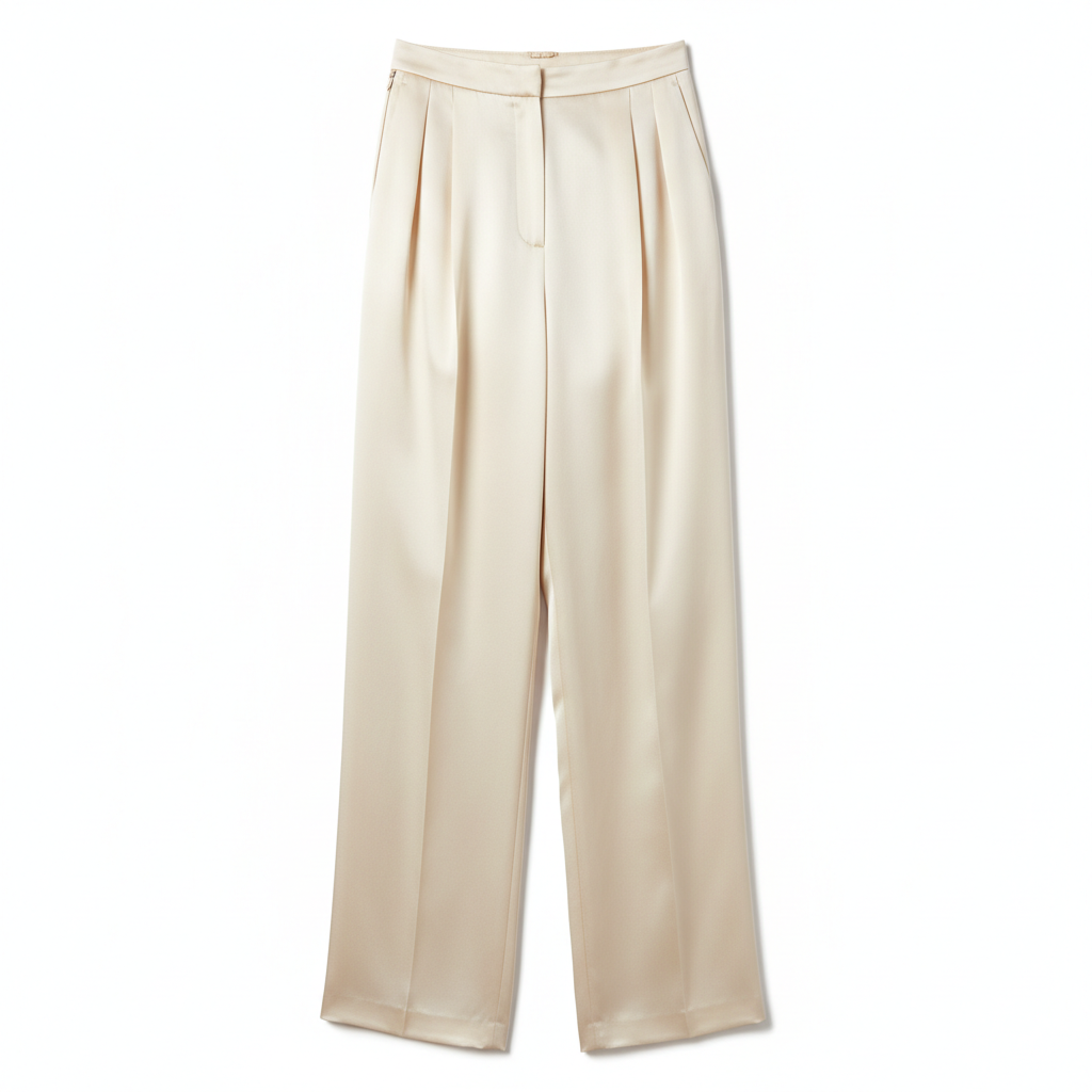 Slate grey silk trousers thumbnail on white background