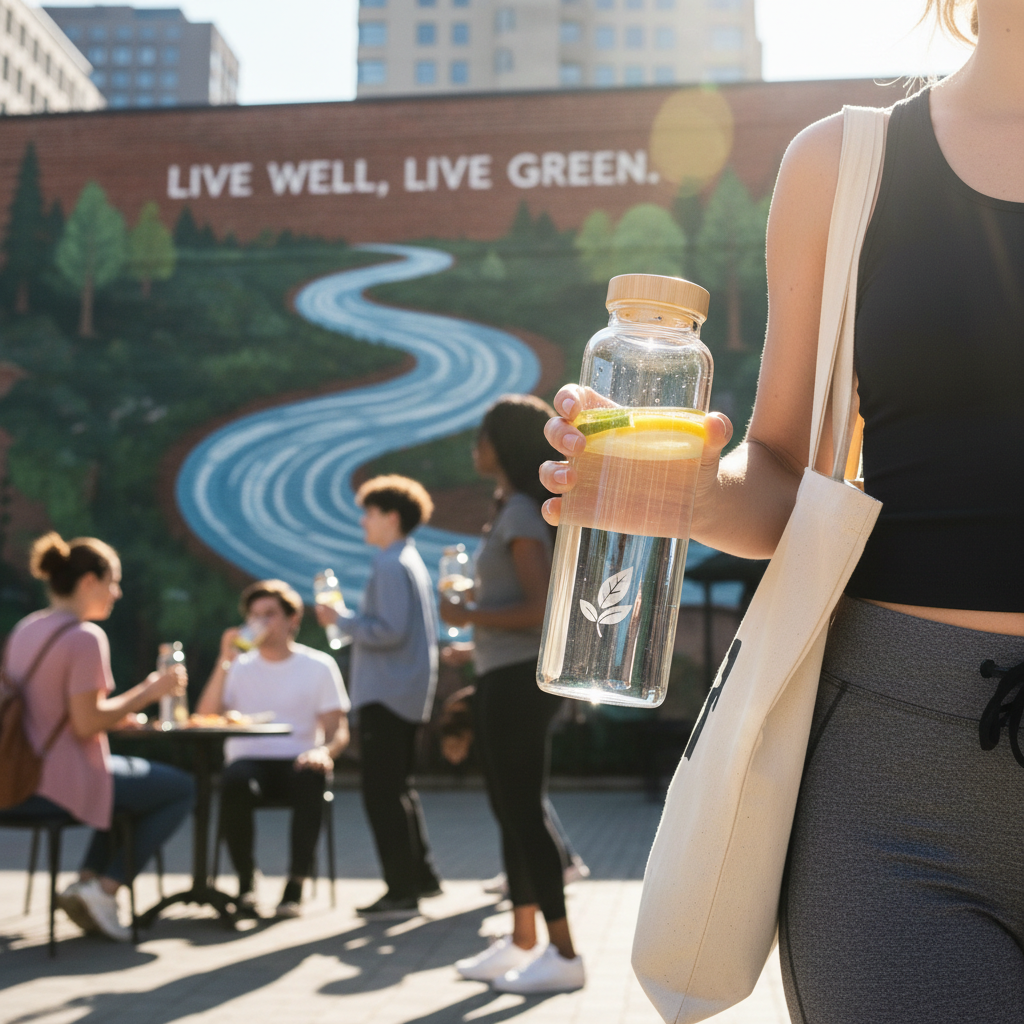 Glass Water Bottle
