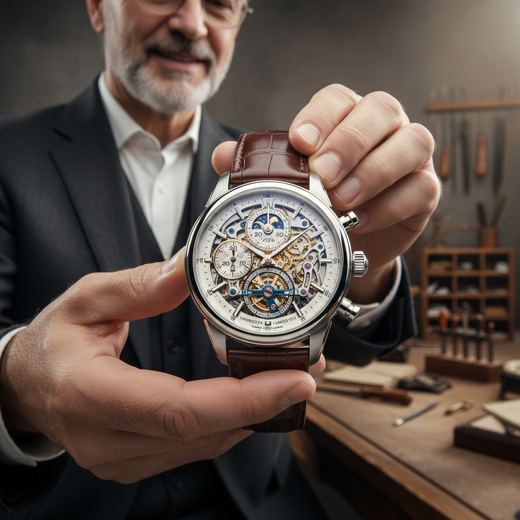 Master watchmaker presenting ultra-rare limited edition timepiece at press event