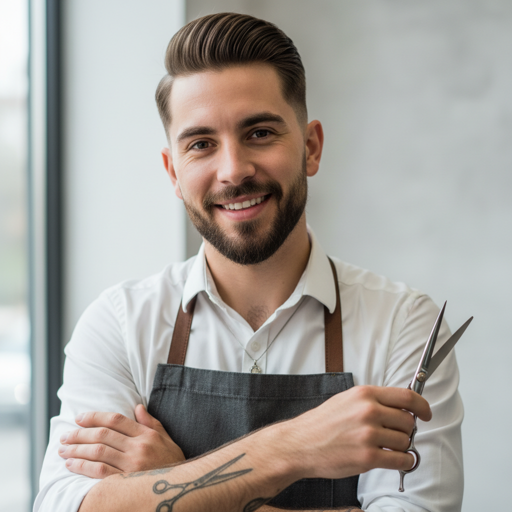 Tyler Okafor, barber, professional portrait