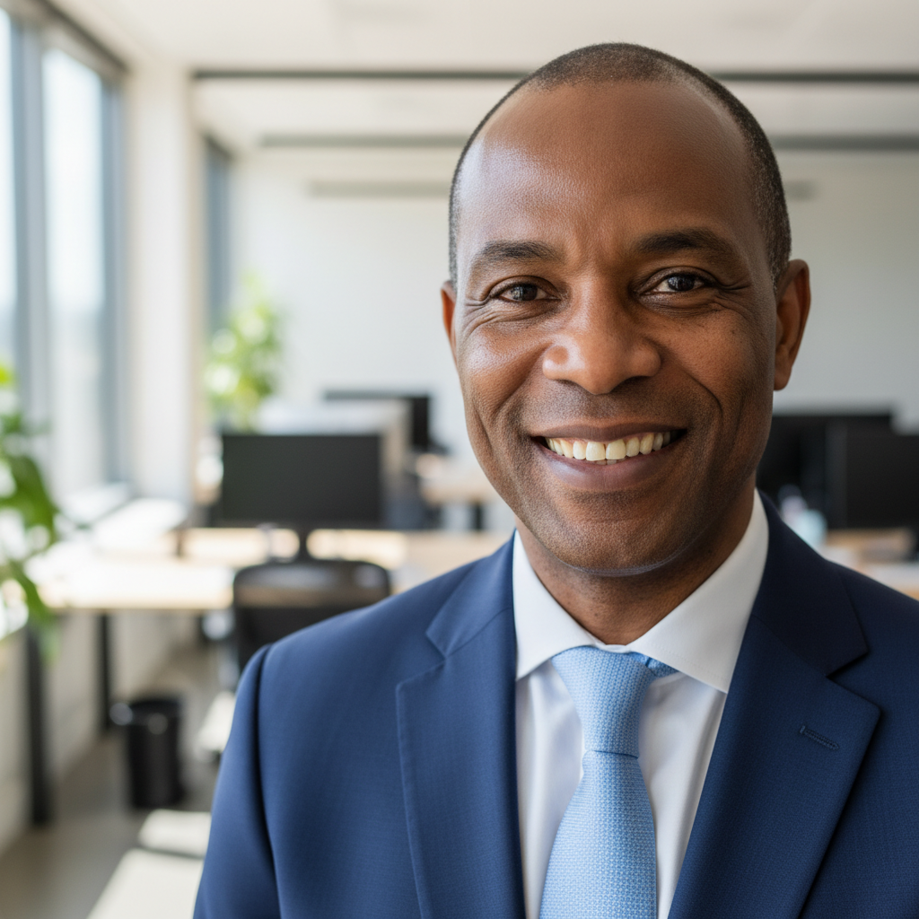 African American business leader in sharp attire with thoughtful expression