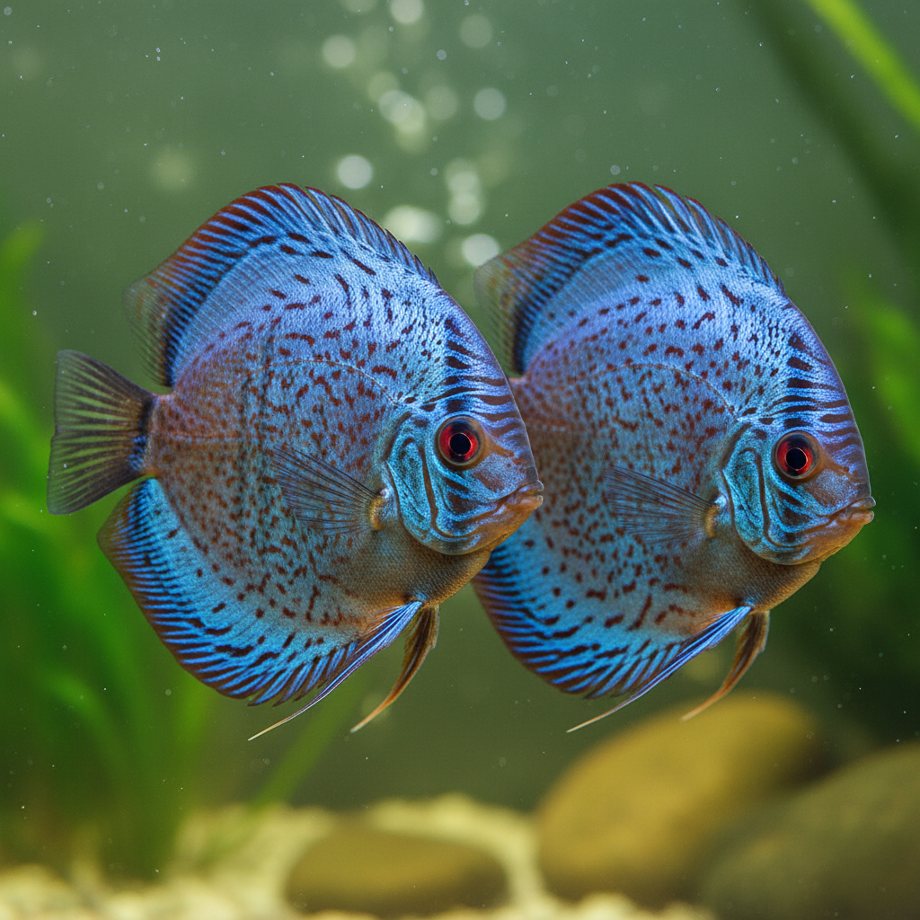 Stunning Cobalt Blue Discus — Captive Bred Pair — aquatic listing from Sydney, NSW