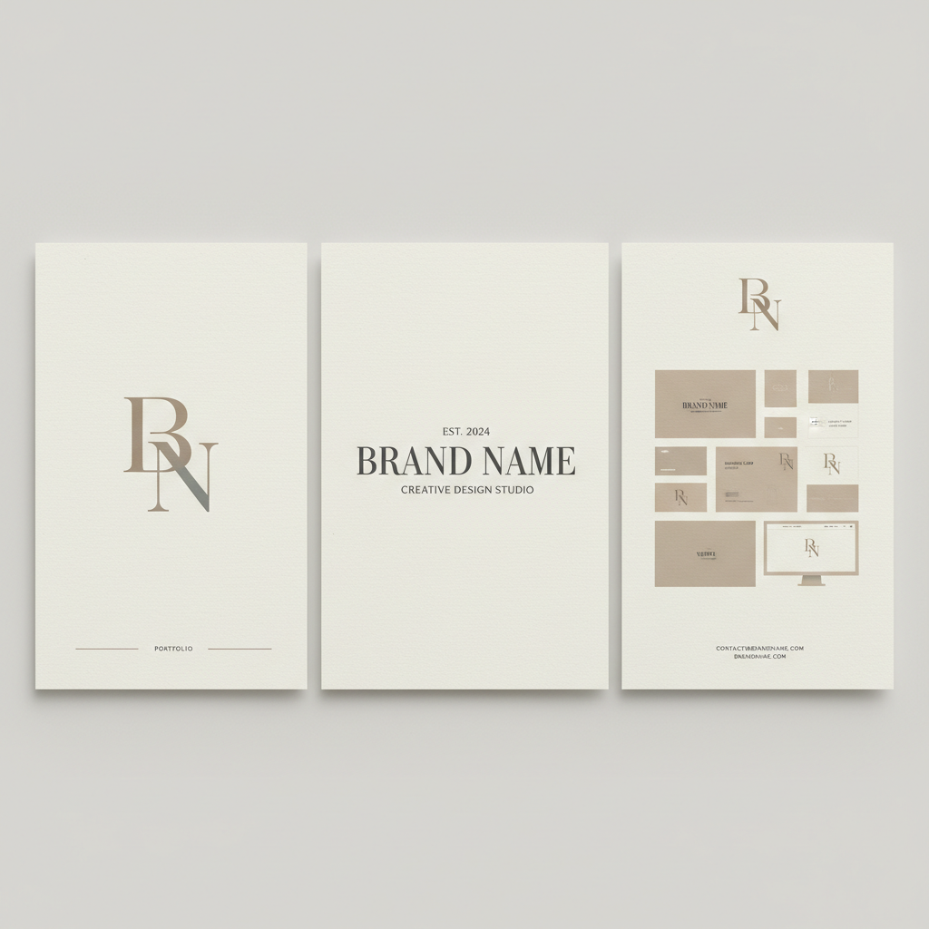 Designer hands arranging brand identity elements on a light table with paper swatches and typography specimens