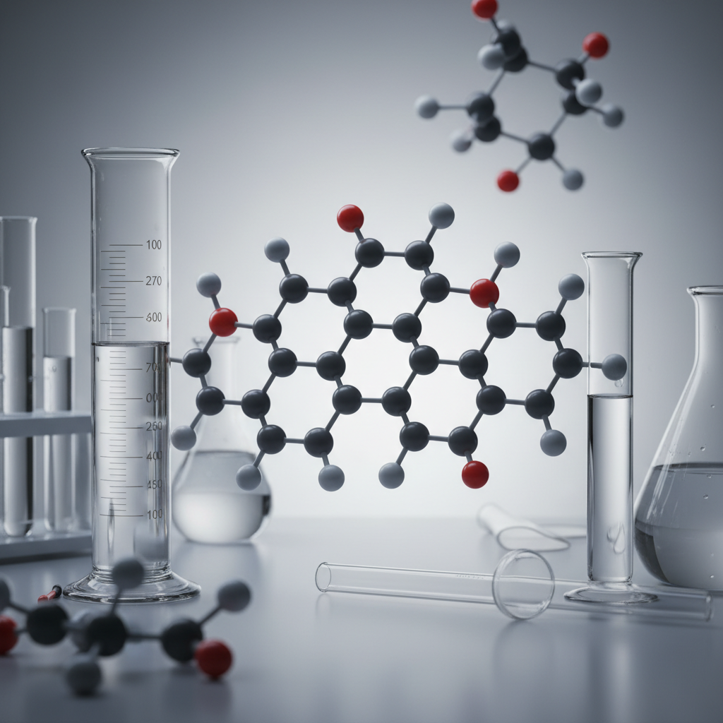 Scientific molecular model structure on dark background with blue lighting, research and medicine theme