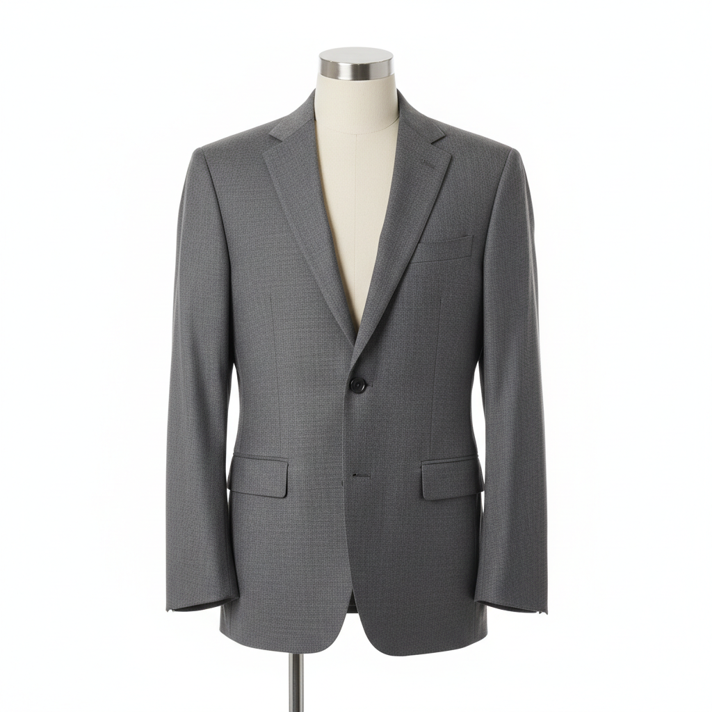Generic blazer on a mannequin, standard cut, no customization