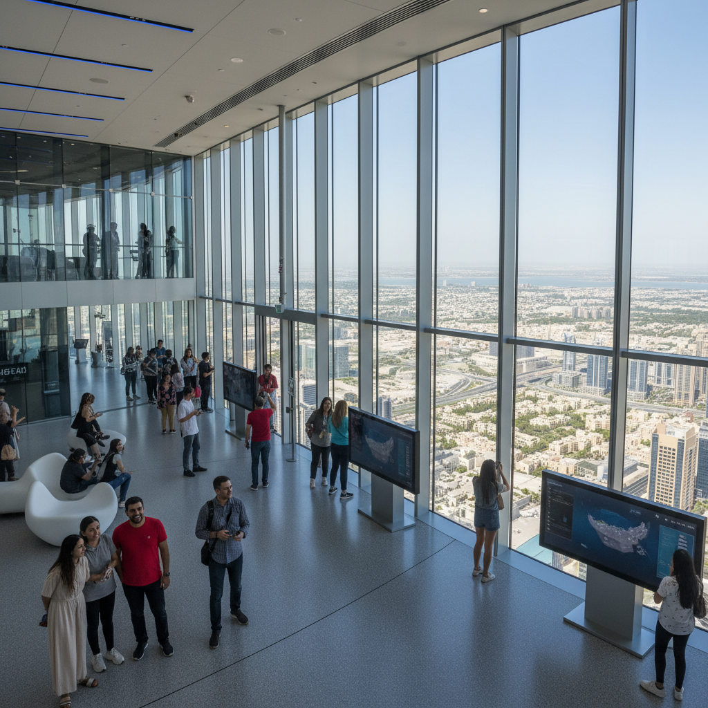 Opazovalnica Burj Khalifa s panoramskim razgledom z nivoja 124