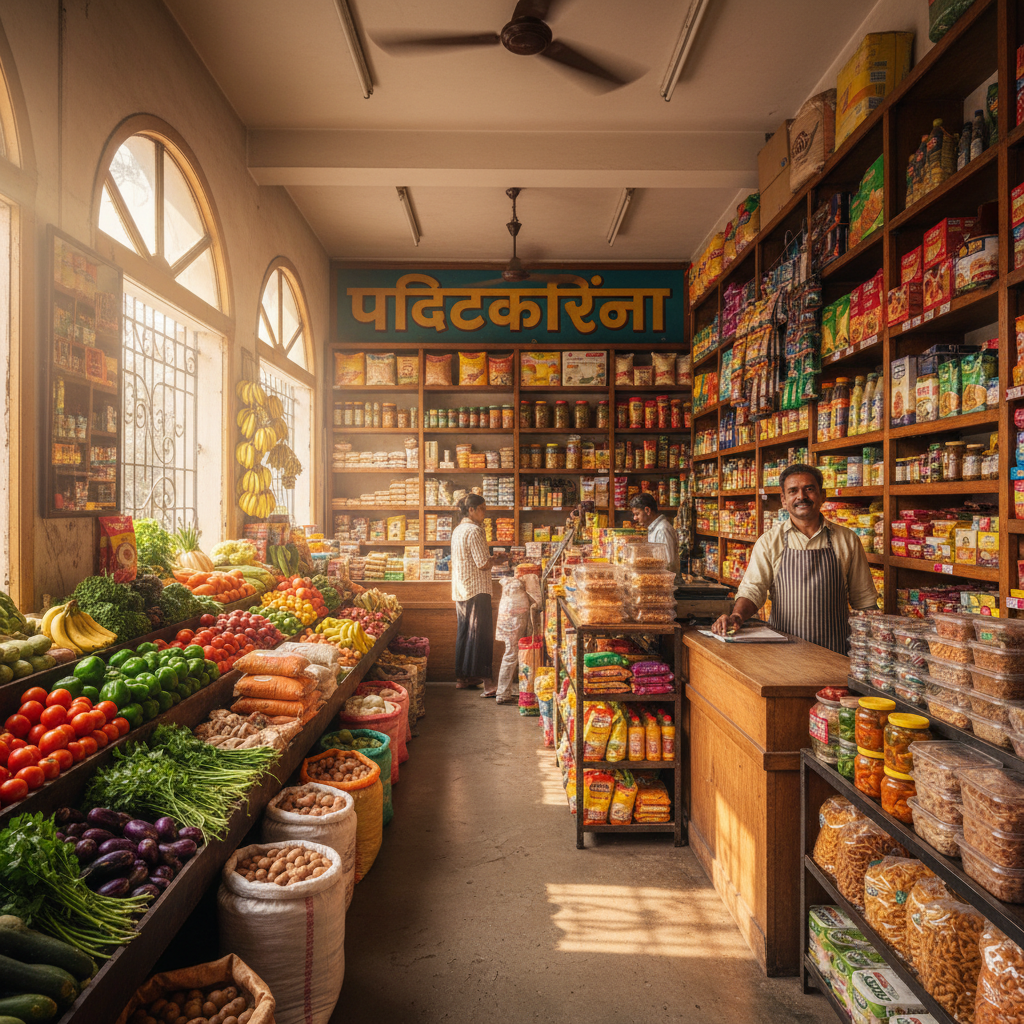 IFFCO Bazar store interior with organized shelves and products