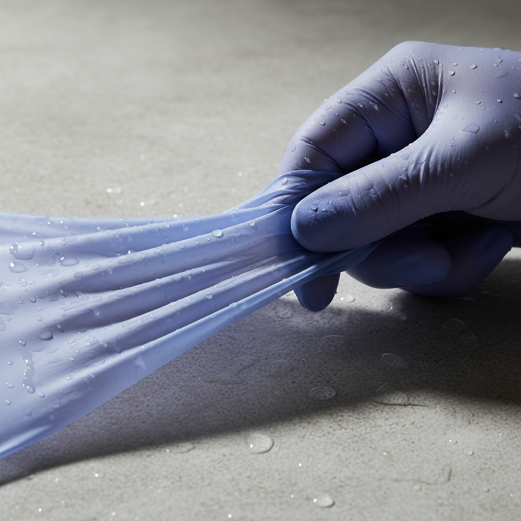 Medical grade nitrile gloves in clinical packaging