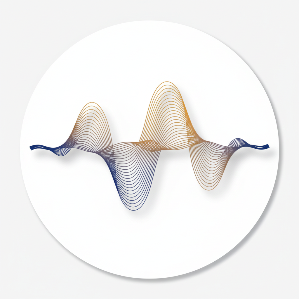 Sound wave visualization with blue oscillation pattern on dark background