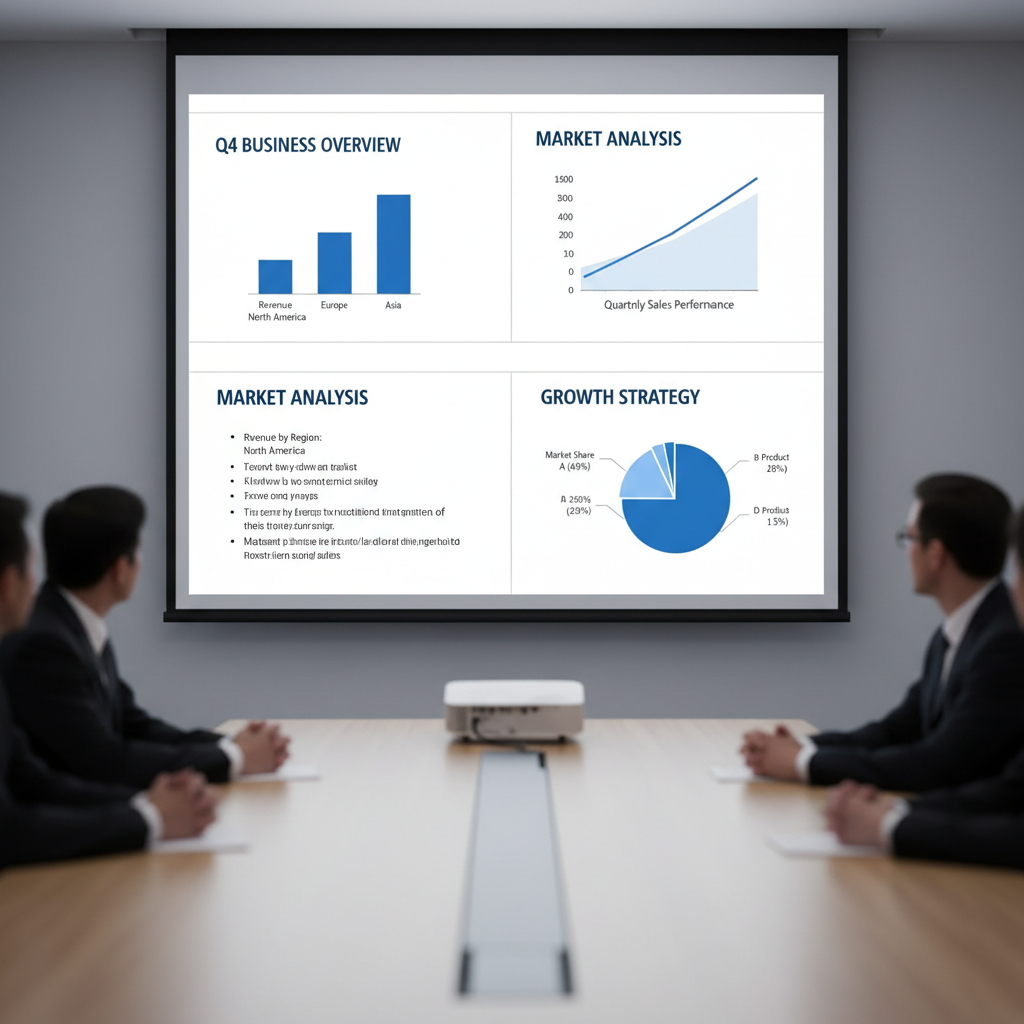 Generic PowerPoint template pitch deck with plain white slides and basic charts