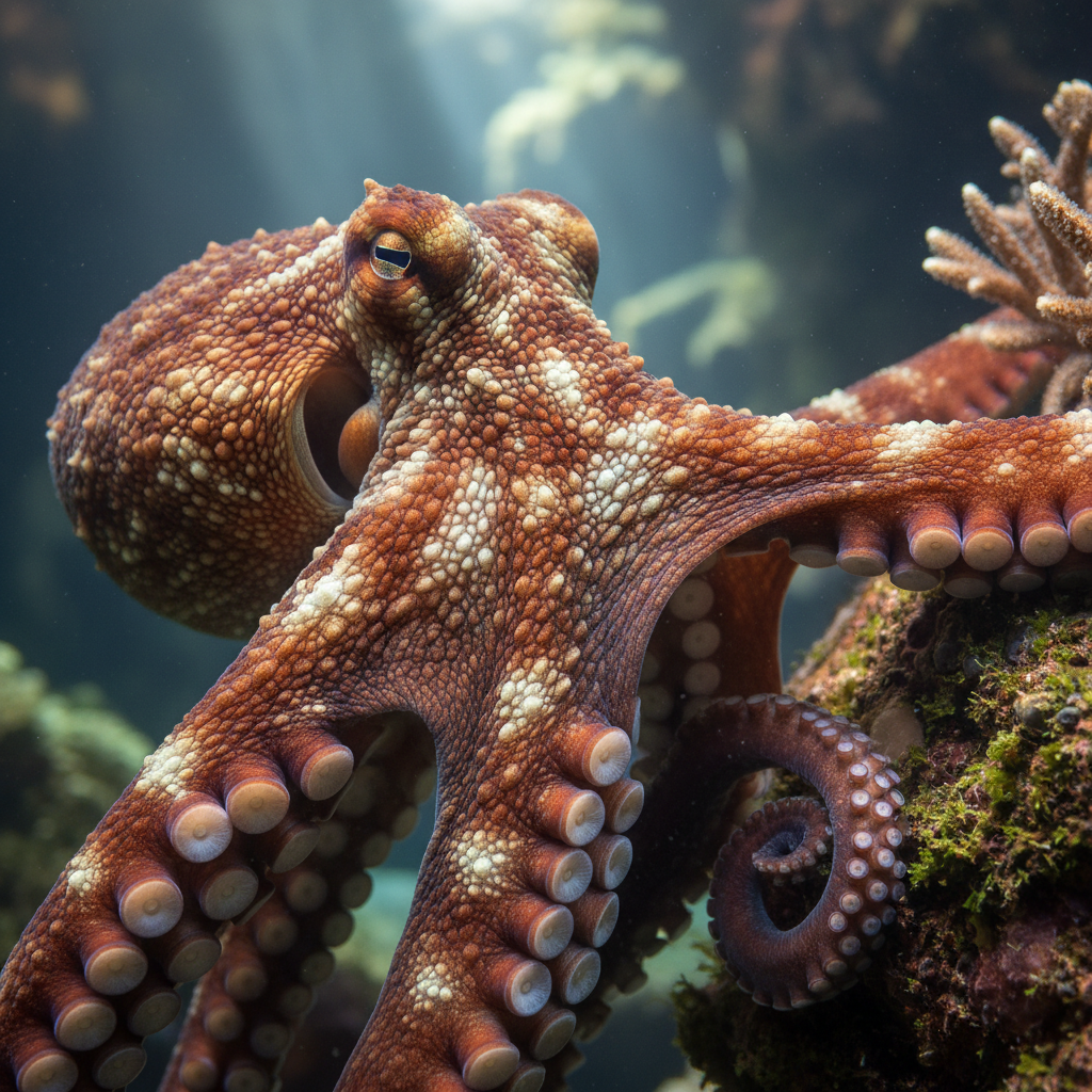 Giant Pacific Octopus — Enteroctopus dofleini in natural habitat