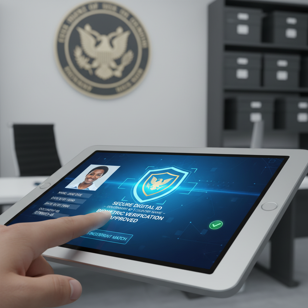 Secure digital document system with biometric verification and government standards