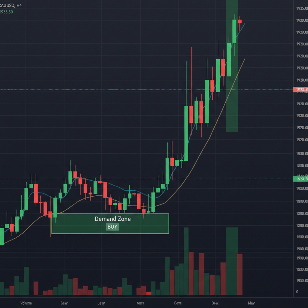 Gold XAU/USD daily chart with ranging consolidation pattern between support and resistance levels