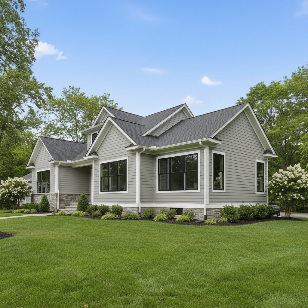 Home addition expanding the living area with new construction matching existing architecture