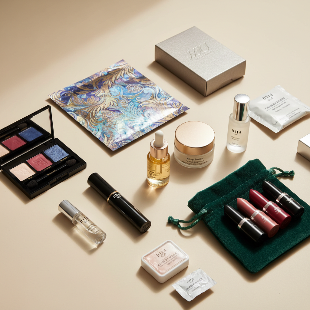 Flat lay beauty products without visual story