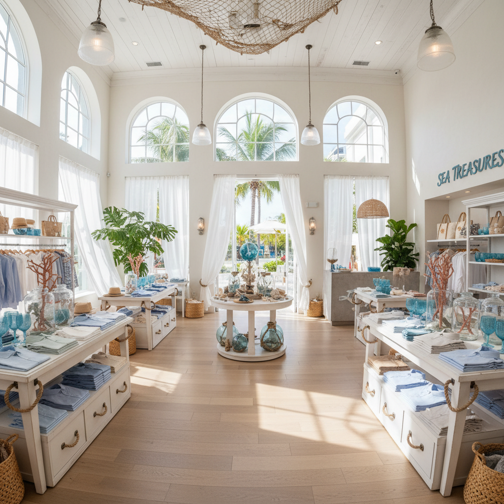 Bright and airy furniture store with white walls and natural light showcasing bedroom sets