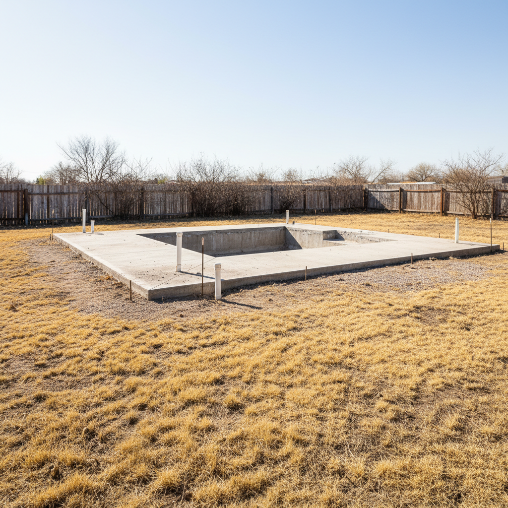 Plain backyard without a pool before installation