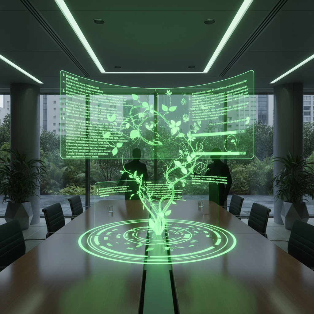Green meeting transcription visualization
