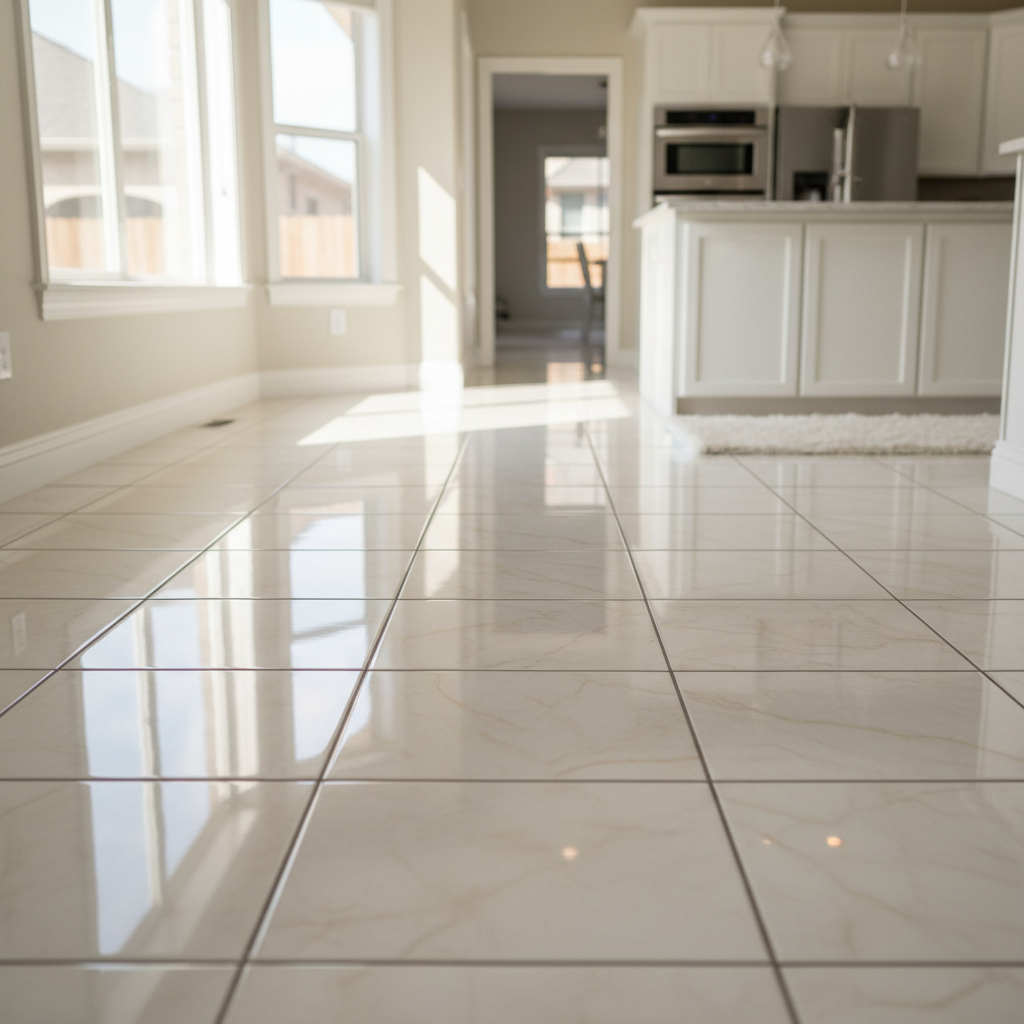 Sparkling clean modern kitchen with white cabinets and stainless appliances