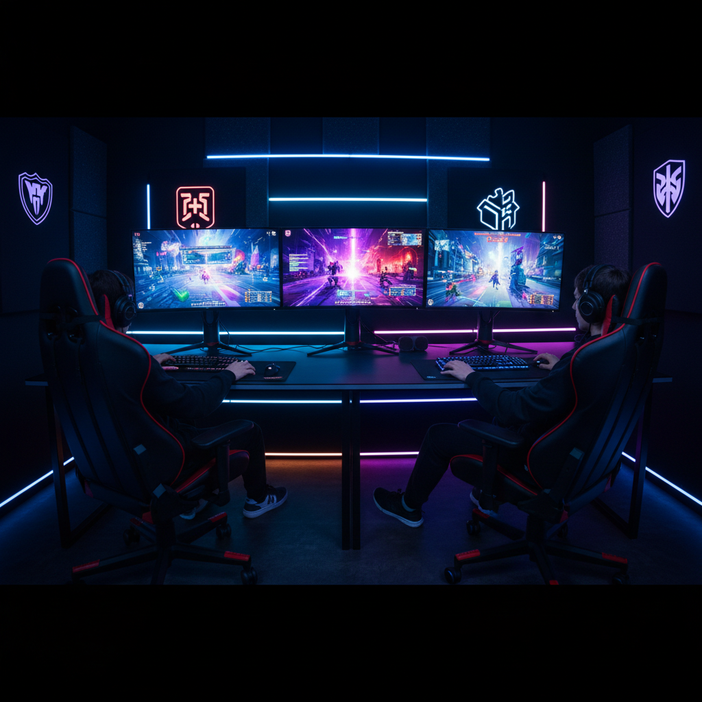 Competitive gaming station at Cloud Byte Kozhikode