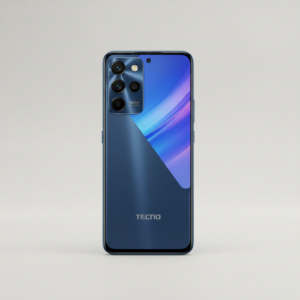 Tecno Spark 20 — téléphone neuf en vedette, fond clair, photo produit